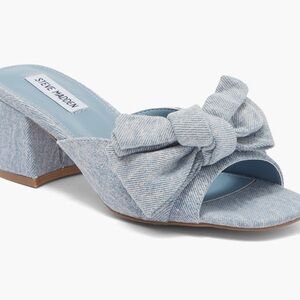 Steve Madden Light Blue Bow Mules